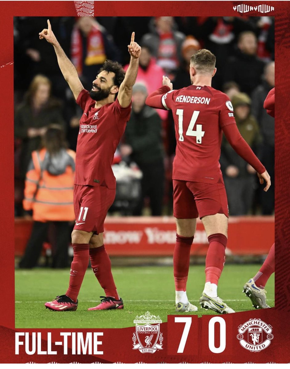 wohbens's tweet photo. Liverpool 7 - Man U and Erik Ten hag 0 . Next time don't look down at anfield. @premierleague https://t.co/PuNFp9cRjr
