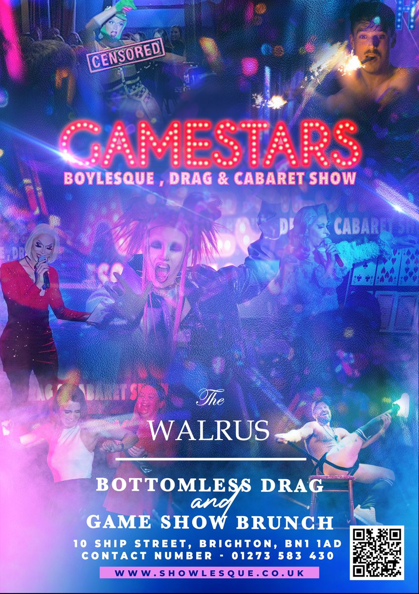 Bottomless drag and gameshow brunch! Saturdays at the walrus <a href="/bighairygrowler/">Dave The Bear</a>