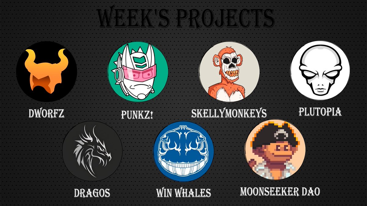 List of projects we did collab with this week. Special thanks to each project for this opportunity!  

@MoonSeekerDAO @Dworfz @wepunkz <a href="/skellymonkeys/">skellymonkeys — SOLD OUT</a> @DragosNFT_  @PlutopiaNFT <a href="/winwhales/">Madison Beer Today</a>

#solananft #solanaproject #freeDAO