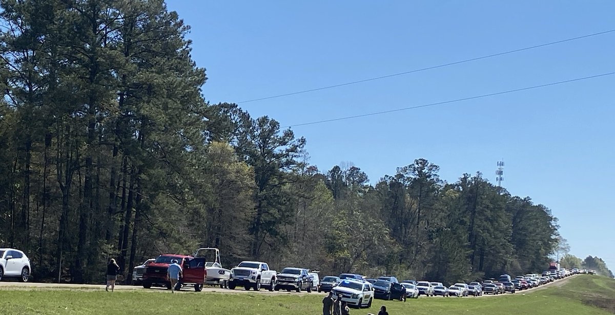 ⚠️TRAFFIC ALERT: Drivers use caution traveling on Highway 49 (northbound) just before the U.S. 98 East exit. Traffic is currently blocked while emergency crews work the scene of a single-vehicle crash with injuries. 
Please use caution in the area.