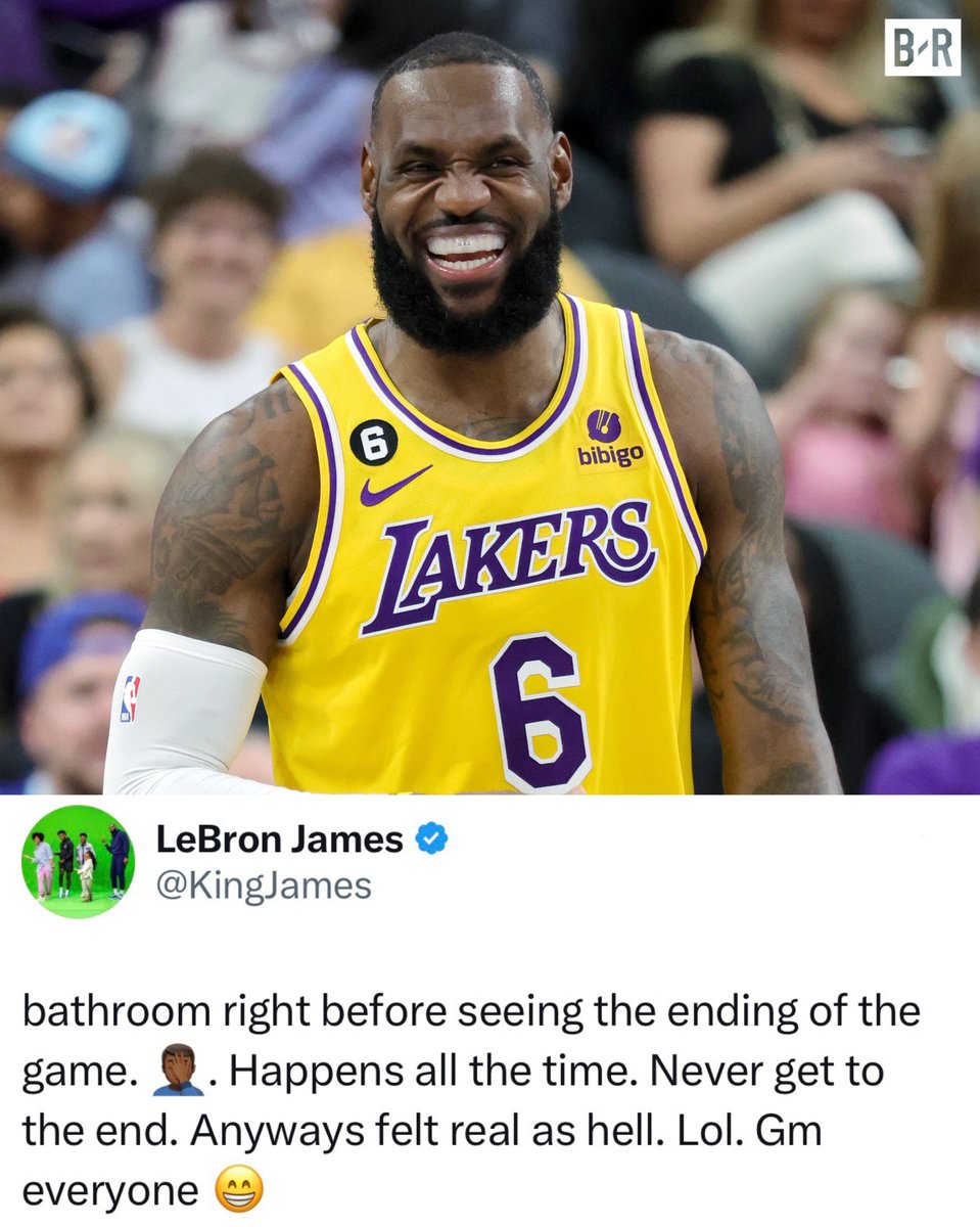 BleacherReport's tweet photo. We need to know how this dream ended 😂 @KingJames https://t.co/ZaGoAy0SNV