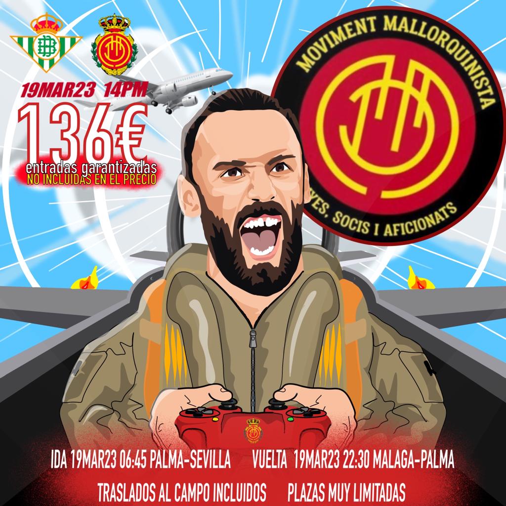 📣 Mallorquinistes!!

Per celebrar els 107 anys 🎂🎈 del mallorqueta sortejam un viatge a Sevilla pel partit contra el Betis entre tots els que encertin el resultat del <a href="/RCD_Mallorca/">RCD Mallorca</a> 🆚 <a href="/RealSociedad/">Real Sociedad Fútbol</a>

Requisits:
➡️ Seguir al Moviment
➡️ Fer RT

⚠️L'entrada NO està inclosa (45€)