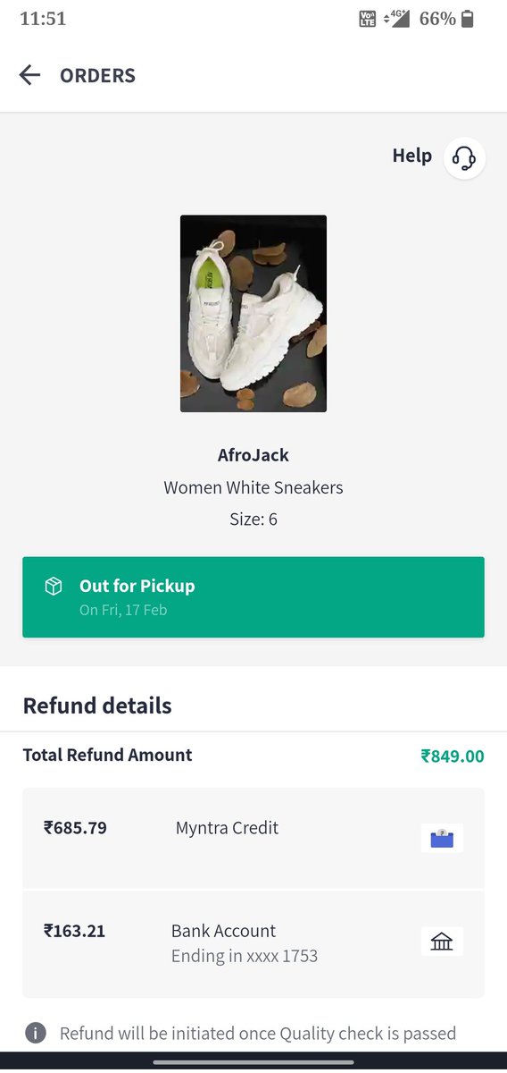 Dear @myntra, please pick up these shoes asap. Your customer support has not responded. The pick up agent has falsified the inspection of the shoes. These shoes are not worthy, that's why these have to b returned