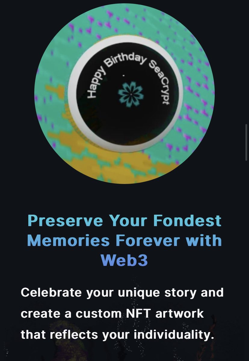SeaCrypt's tweet photo. With SeaCrypt #NFT, you can preserve your memory using the birthmark phrase during minting.
The phrase will be captured in the eyes of your unique fishes that live forever in #web3.
#NFTcommunity #NFTmemory #NFTCollection https://t.co/TDPWDq2mIj