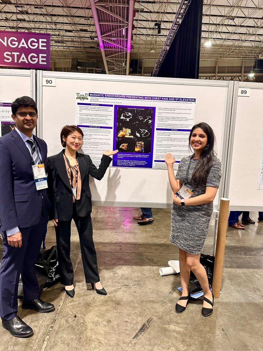 Our awesome first year fellow <a href="/GoelMishita/">Mishita Goel</a> presenting her poster at #ACC23 supported by <a href="/SunKangMD/">Sun Kang, MD MPH</a> and <a href="/AlaChandraKanth/">Chandra Kanth Ala</a> <a href="/wsuim/">WSU/DMC Internal Medicine Residency</a> <a href="/WSUINTMED/">WSU Department of Internal Medicine</a> @DMC_Heals