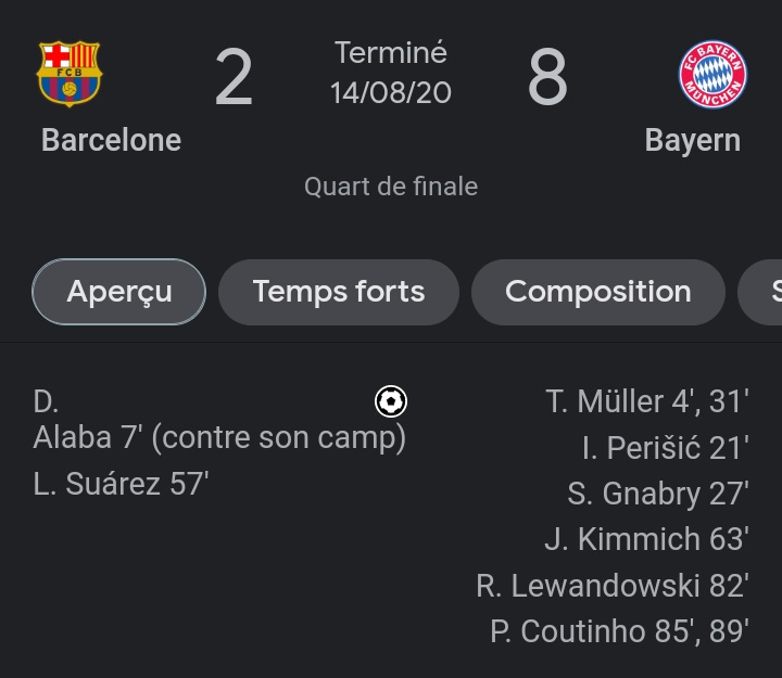 Mamaaadouuu's tweet image. Pire score de l'histoire !! 
Rt bayern vs Barcelone 
Like Liverpool vs manchester united