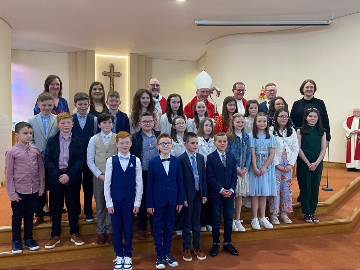 Congratulations to our P7 children on receiving the Sacrament of Confirmation this afternoon. Thanks to @ThereseFerry and the team @derrydiocese for your help in preparing the children for this special day. 🙏