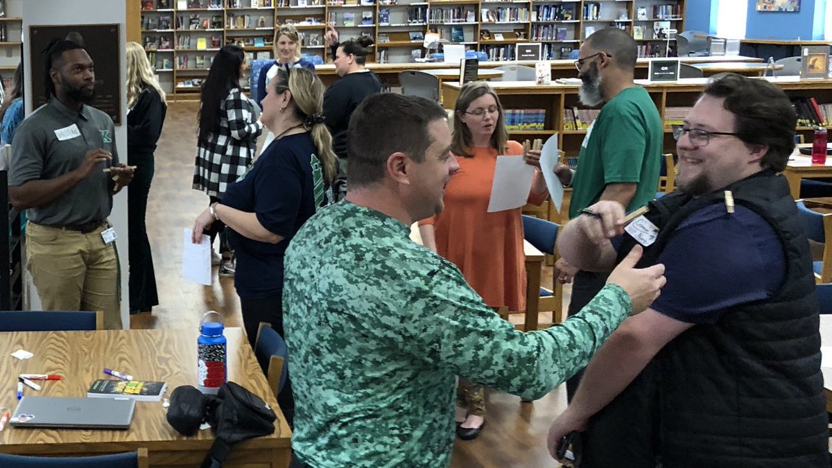 BogleKatie's tweet photo. Just finished our book study of #EDrenalineRush. We tried our hand at Clothespin Bumper Cars, tackled collaborative brainstorming using a Resource Rumble, and took a twist on the QRBreak-In using @GoosechaseEDU. Thanks, @MeehanEDU for the smiles and inspiration for new ideas!! https://t.co/m38Y4DAjc7