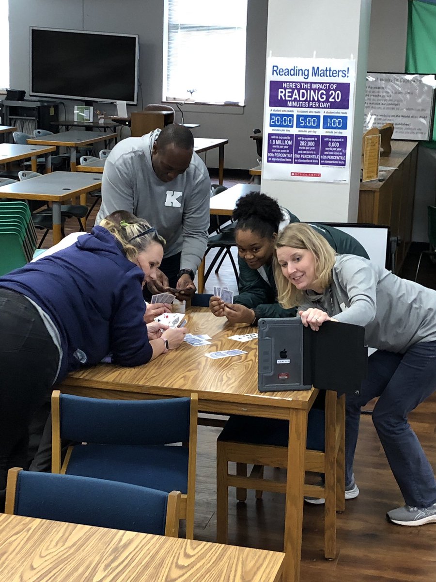 BogleKatie's tweet photo. Just finished our book study of #EDrenalineRush. We tried our hand at Clothespin Bumper Cars, tackled collaborative brainstorming using a Resource Rumble, and took a twist on the QRBreak-In using @GoosechaseEDU. Thanks, @MeehanEDU for the smiles and inspiration for new ideas!! https://t.co/m38Y4DAjc7