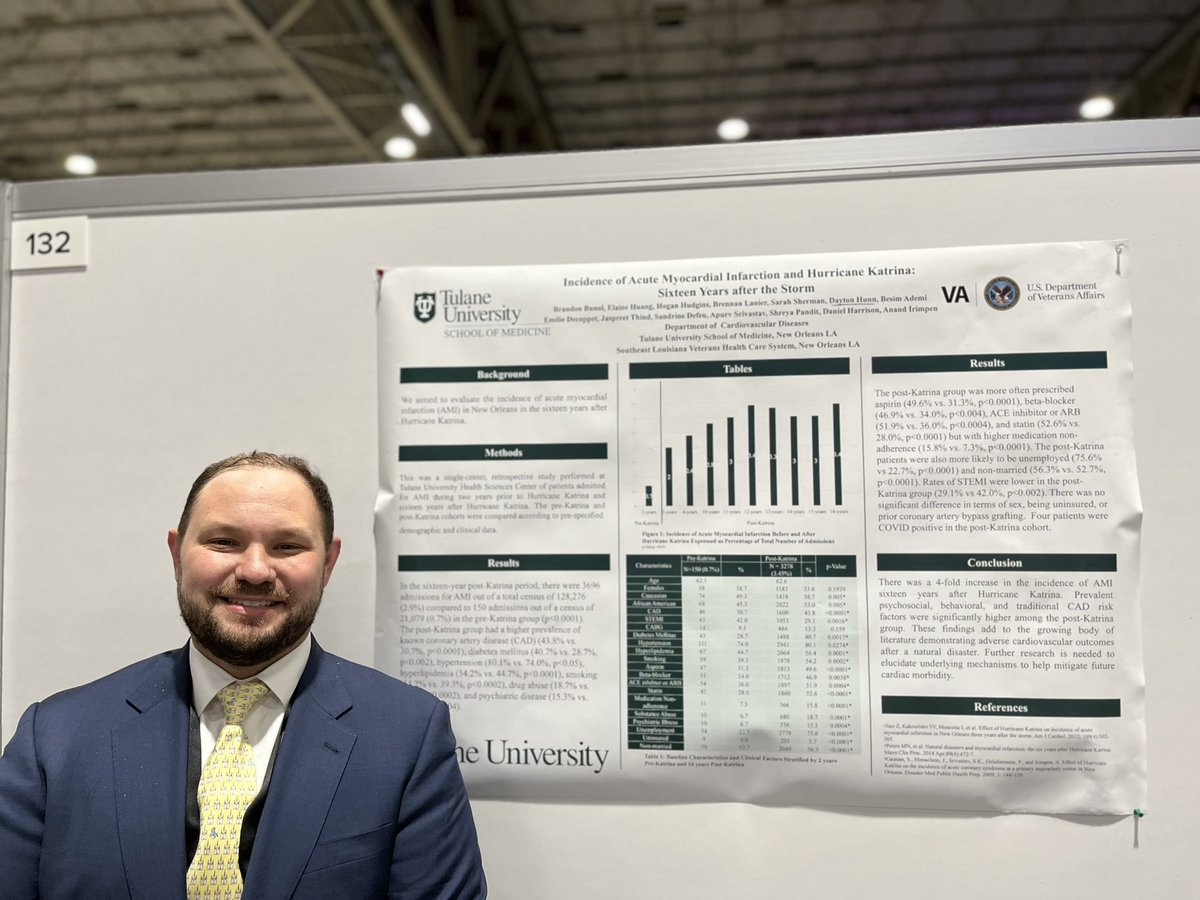 Great presentation by one of our great #ACCFIT  <a href="/Brandon_Bunol/">Brandon Bunol</a> taking about 16 year follow up on #AMI after #HurricaneKatrina. <a href="/AIrimpen/">Anand Irimpen</a> <a href="/BrennanLanier/">Brennan Lanier, MD MPH</a> <a href="/TulaneMedicine/">Tulane Medicine</a> <a href="/nmarrouche/">Nassir Marrouche</a> <a href="/TulaneHVI/">Tulane Heart and Vascular Institute</a>