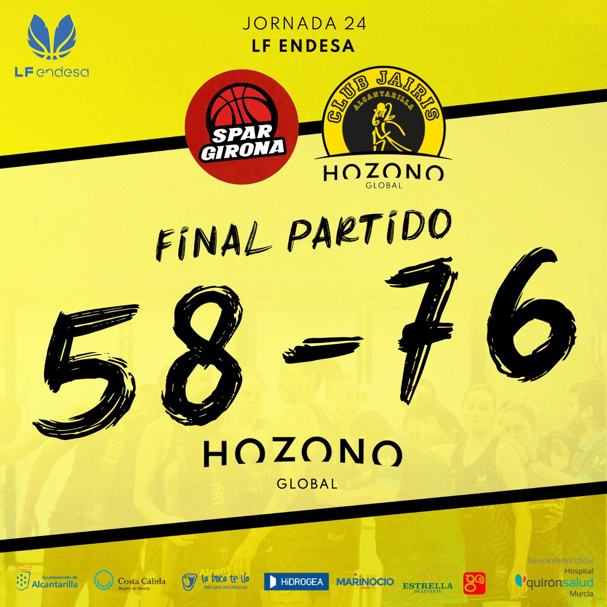 CBJairis's tweet photo. 𝗗𝗜́𝗔 𝗗𝗘 𝗣𝗔𝗥𝗧𝗜𝗗𝗢

🔚 ¡Final, final, final! ¡Asaltamos Fontajauuuuuuu! ⚔️

🔝 ¡Partidazo, partidazo, partidazo!

😍 ¡Qué victoria tan importante se viene para Alcantarilla!
 
#LFEndesa 
#LaTemporadaDeNuestraVida https://t.co/Td1I2HTIbf