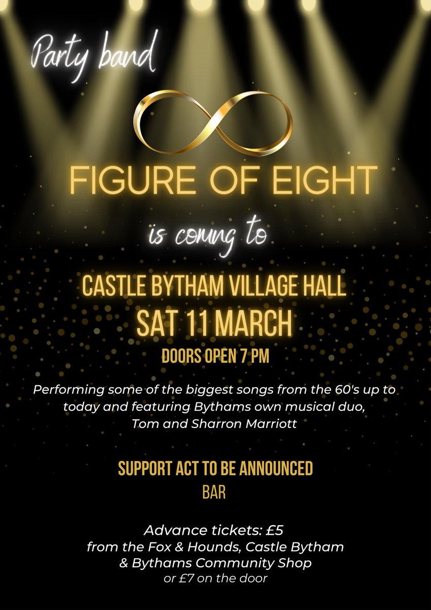 What a great night of music we have lined up next Saturday with TWO special guest acts!

Fellow Bythams friend and resident Ian HP will open the evening at 7 pm, followed by Celtic duo The Shaugrauns.

Figure of Eight will be on stage around 8.45 pm.

Don't forget your tickets!!