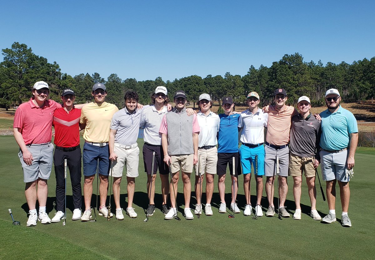 It's a beautiful day for golf in sunny North Carolina and the men are ready to go at Legacy Golf Links. #GoWolverines