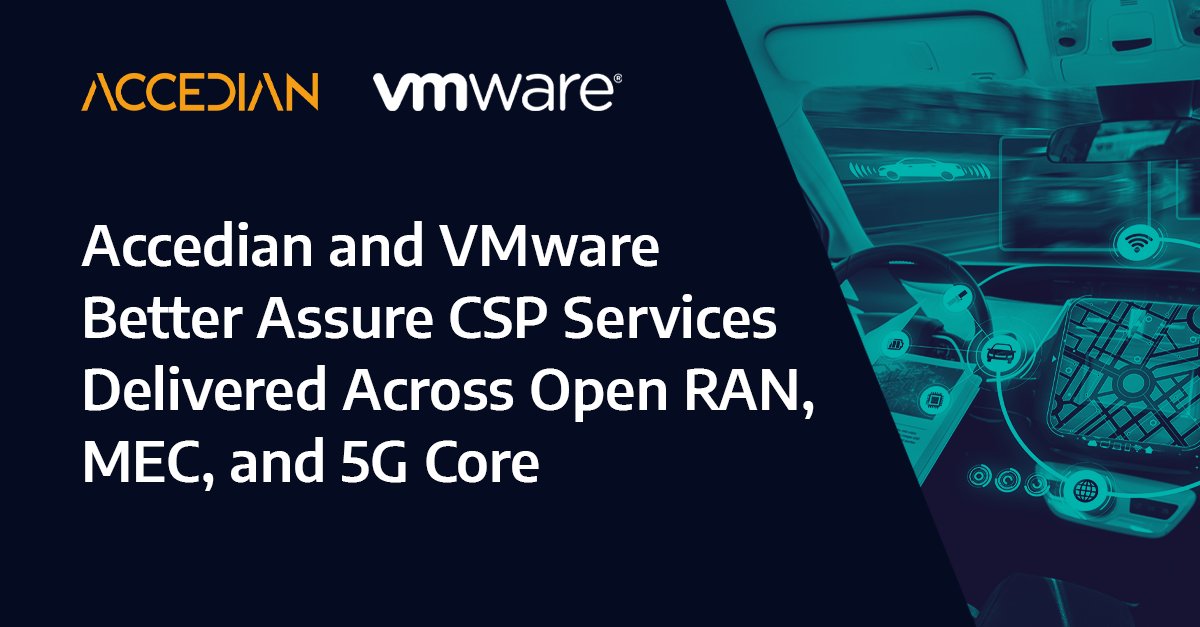 SergioBea4's tweet photo. News at #MWC23! Accedian and @VMware #TelcoCloud tighten interoperability, allowing CSPs to help assure the most demanding SLA-backed services using modern solutions such as #5G standalone core, #SDWAN, #OpenRAN, #Private5G, and #MEC. https://t.co/I7PNO8S60U @VMWTelcoCloud https://t.co/8MovuxCrtz