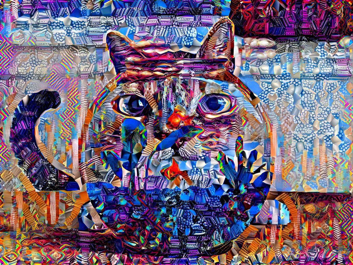 NaturalStupidit's tweet photo. This one is called "Daydreaming Cat". If you like my stuff, check out https://t.co/qYbdp87g5d #AIart #AIArtwork #foundationapp #aiartdaily #aiartist #AIArtistCommunity https://t.co/mhEajk7pew