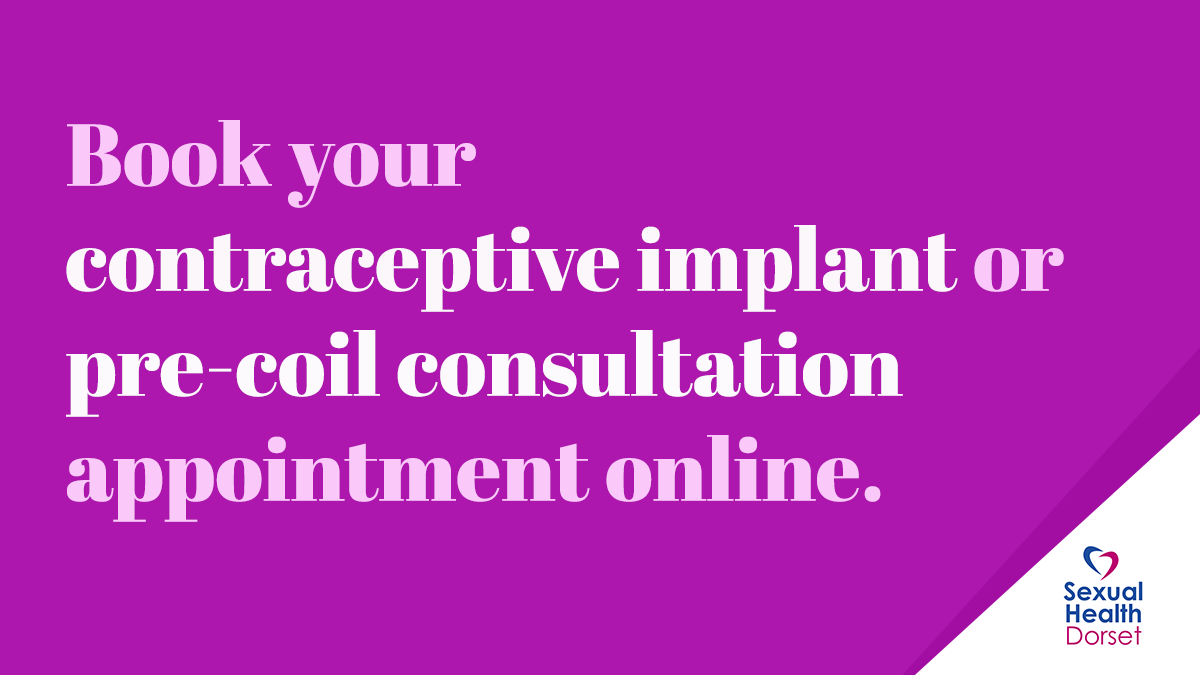 Book online: a contraceptive implant or pre-coil consultation appointment at Sexual Health Dorset.
ow.ly/HWoH50N8lX2
Or call us at Sexual Health Dorset 0300 303 1948
#contraceptiveimplant #contraceptivecoil #weymouth #poole #bournemouth #dorset