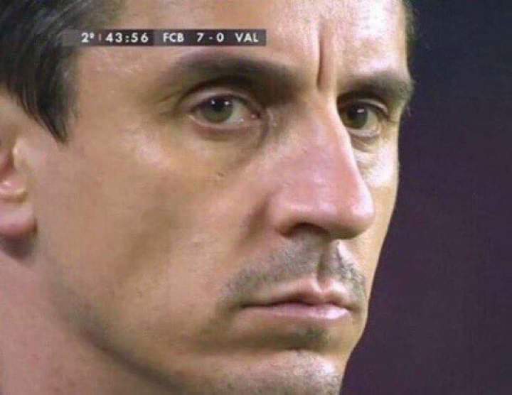 ODDSbible's tweet photo. Gary Neville 🤝 Man United
               Losing 7-0 https://t.co/76IIab5LIH