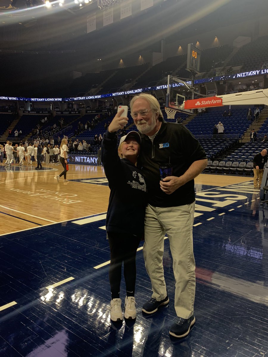 danaeblasso's tweet photo. Voice of @PennStateMBB and his grand daughter ❤️ https://t.co/O1bmFhWR7e