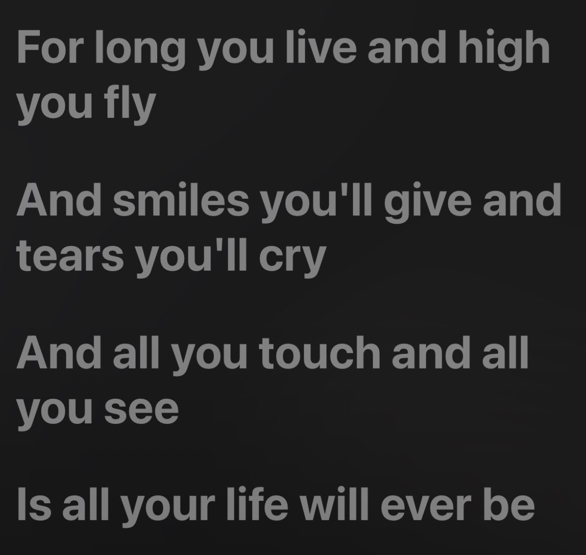 mcdev's tweet image. I think the reason #DarkSideOfTheMoon resonates so consistently 50 years on is that it is evergreen.

Generations become weary and tired and relate to it as they grow older; they move from inspired, to dread, then acceptance of the pointlessness of life.

♾️ #DSotM