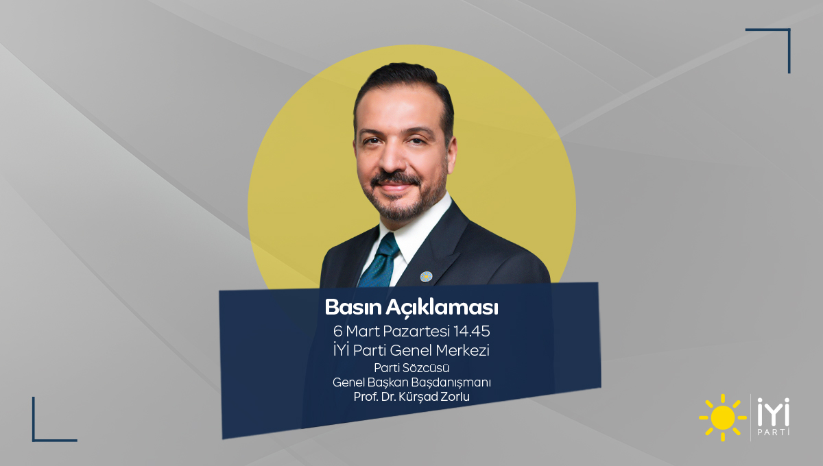 iyipartiduyuru_'s tweet photo. Parti Sözcümüz ve Genel Başkan Başdanışmanımız Sayın Prof. Dr. @zorlu77;

🗓️ 6 Mart Pazartesi (bugün)
⏰ 14.45'te
📌 Ülke gündemine ilişkin partimizin görüşlerini açıklayacak.

Açıklamayı sosyal medya hesaplarımızdan takip edebilirsiniz.👍🏻 https://t.co/jh4LPsTLWm