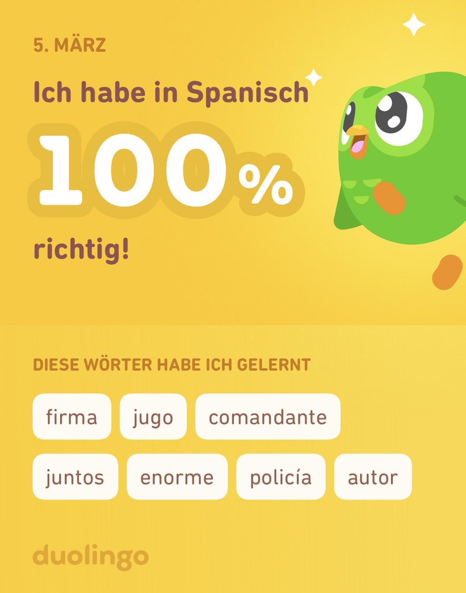 QuantenJames's tweet photo. Ich lerne Spanisch auf Duolingo! Es ist kostenlos, effektiv und macht Spaß. https://t.co/tCnGtqy3nR