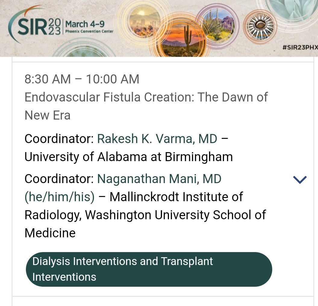 Rakesh Varma (@rakeshkvarma) on Twitter photo Looking fwd to a comprehensive session on pAVF with great speakers tmrw March 6 @ 8:30. #SIR23PHX, <a href="/ISVIRIndia/">ISVIR India</a> , <a href="/uab_ir/">UAB IR</a> , <a href="/UABRadiology/">UAB Radiology</a> <a href="/SIRspecialists/">Society of Interventional Radiology</a> <a href="/SIRRFS/">SIR RFS</a> <a href="/maninbsir/">Mani NBS</a> Looking fwd to a comprehensive session on pAVF with great speakers tmrw March 6 @ 8:30. #SIR23PHX, <a href="/ISVIRIndia/">ISVIR India</a> , <a href="/uab_ir/">UAB IR</a> , <a href="/UABRadiology/">UAB Radiology</a> <a href="/SIRspecialists/">Society of Interventional Radiology</a> <a href="/SIRRFS/">SIR RFS</a> <a href="/maninbsir/">Mani NBS</a>