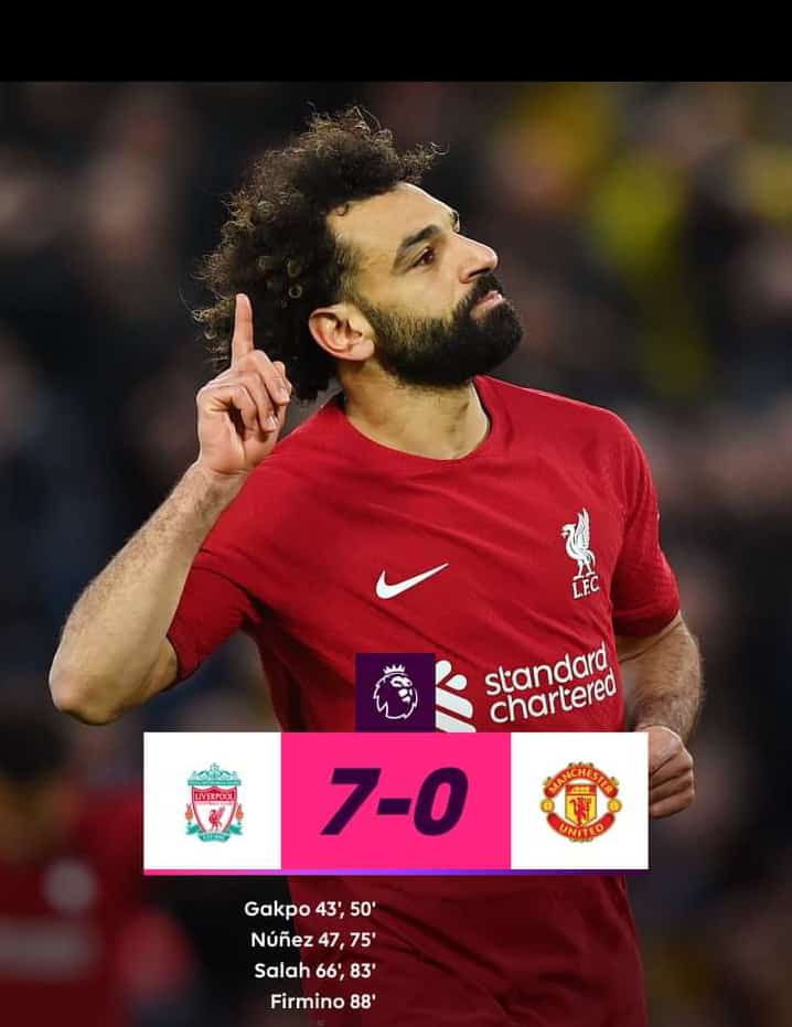 AWASH-Sanyi Ebba (@kencharo33) on Twitter photo a five star performance from might <a href="/LFC/">Liverpool FC</a> ,humbling defeat for <a href="/ManUtd/">Manchester United</a> since 1931,a Sunday to Sunday goals that will silence the noise for a week.
#YNWA <a href="/AthaFew/">Atha Few</a> a five star performance from might <a href="/LFC/">Liverpool FC</a> ,humbling defeat for <a href="/ManUtd/">Manchester United</a> since 1931,a Sunday to Sunday goals that will silence the noise for a week.
#YNWA <a href="/AthaFew/">Atha Few</a>