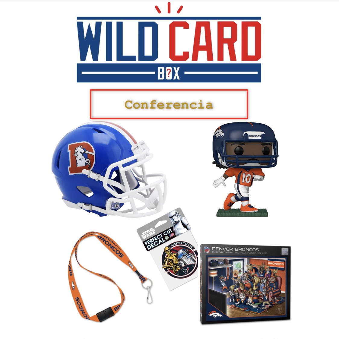 Aquí unos WildCard Box 
- Divisional
- Conferencia.

Utiliza el código: WCB15 y obtén 15% de descuento en cualquiera de los dos (más gastos de envío)

Llena tu formulario aqui forms.gle/DPggJdYrEFdvE9… e inicia o amplía tu colección.

Tu equipo siempre llega en WildCard Box