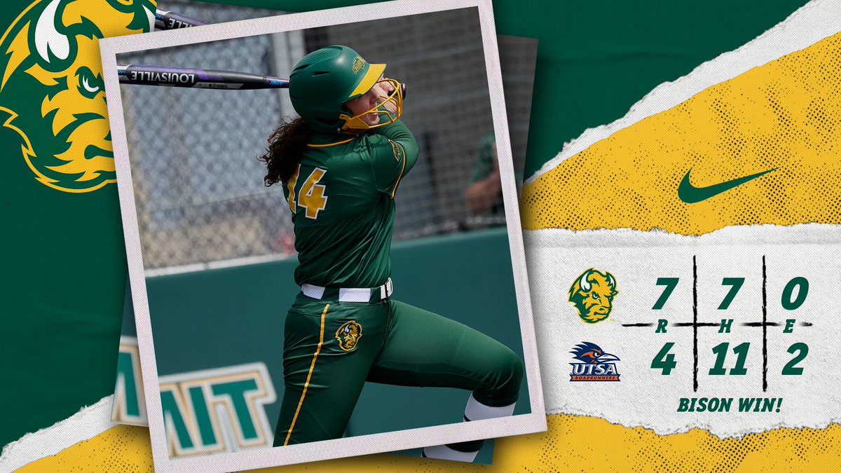 Bison Win! Reanna Rudd had three RBIs and the Bison close out the Blues City Classic with a 7-4 victory over Texas-San Antonio! #GoBison