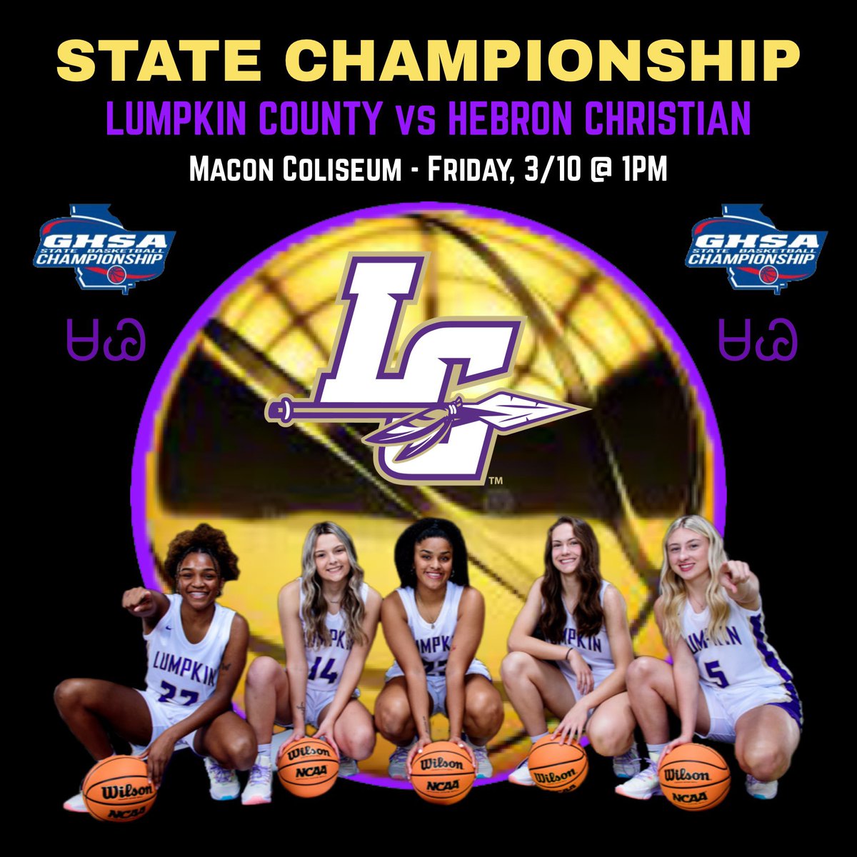 Check this out…

I’ve got my alma mater @TheGriffinBears Lady Bears playing for a @OfficialGHSA AAAA state title on Wednesday. 

Then I’ve got my hometown @lumpkinwbb Lady Indians playing for the AAA state title on Friday.

#WeAreGriffin #Tr1be #SAQUU