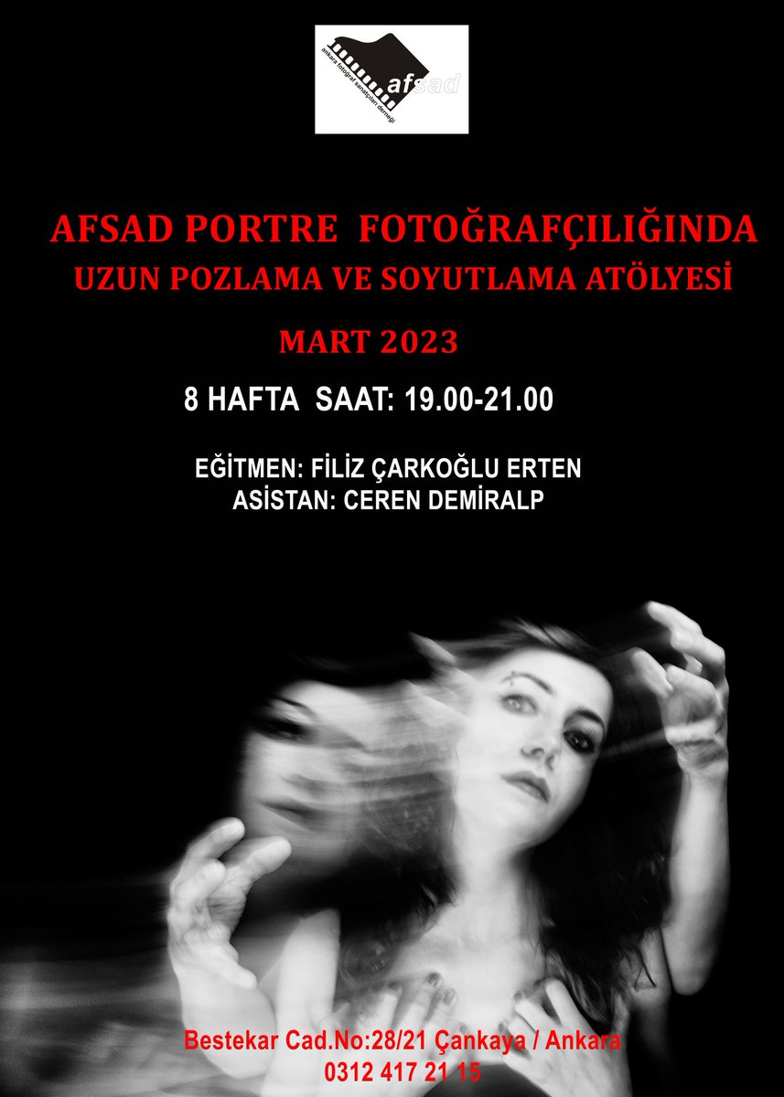 filizcarkoglu's tweet photo. 15 Mart 2023, Çarşamba
İlk atölyeye fotoğraf 📸 makinanız ile tripotunuzu getirmeyi unutmayınız. Şarjlarınız dolu, kartlarınız boş olsun🍀

#filizcarkoglu #portre #portraitphotography #afsad #photography #photographyeducation #fotografegitimi #fotoğrafeğitimi https://t.co/fOc5kzsCKl
