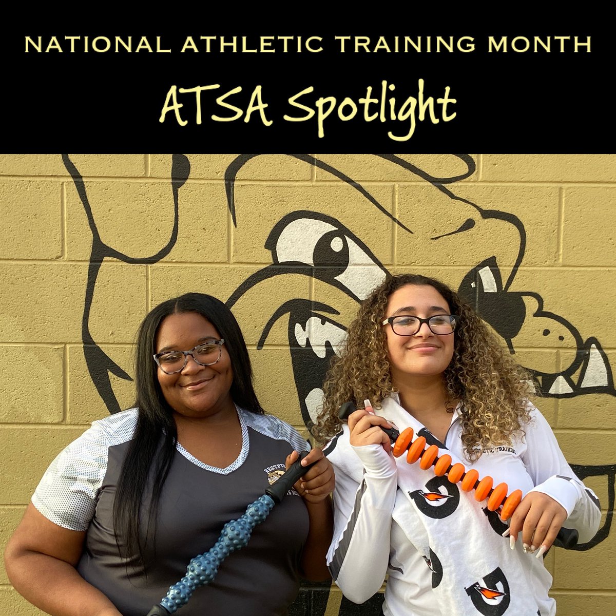 FCPS_ATP's tweet photo. #ATSASpotlight: @WHSBulldogAT
Samia became an ATSA in 9th grade & plans to go into nursing. She enjoys baking, sewing & doing yoga in her spare time! Sophia joined this past fall and plans to study engineering. Her hobbies include journaling and cooking!
#NATM2023 https://t.co/QwHG4o2FLY
