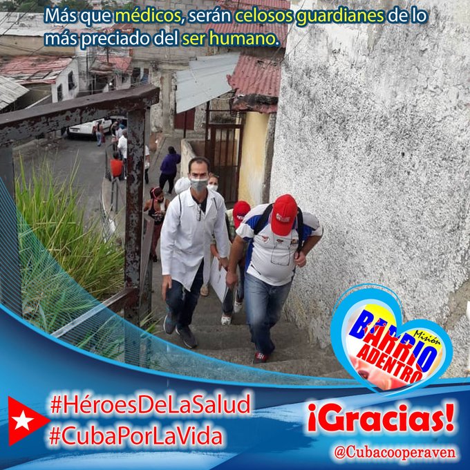 El ejército de batas blancas de #Cuba es inexpugnable porque su único propósito es combatir y derrotar a la muerte. #ChávezVive #CubaPorLaVida <a href="/cubacooperaven/">Brigada Médica Cubana en Venezuela</a> <a href="/MINSAPCuba/">Ministerio de Salud Pública de Cuba</a> <a href="/japortalmiranda/">José Angel Portal Miranda</a>