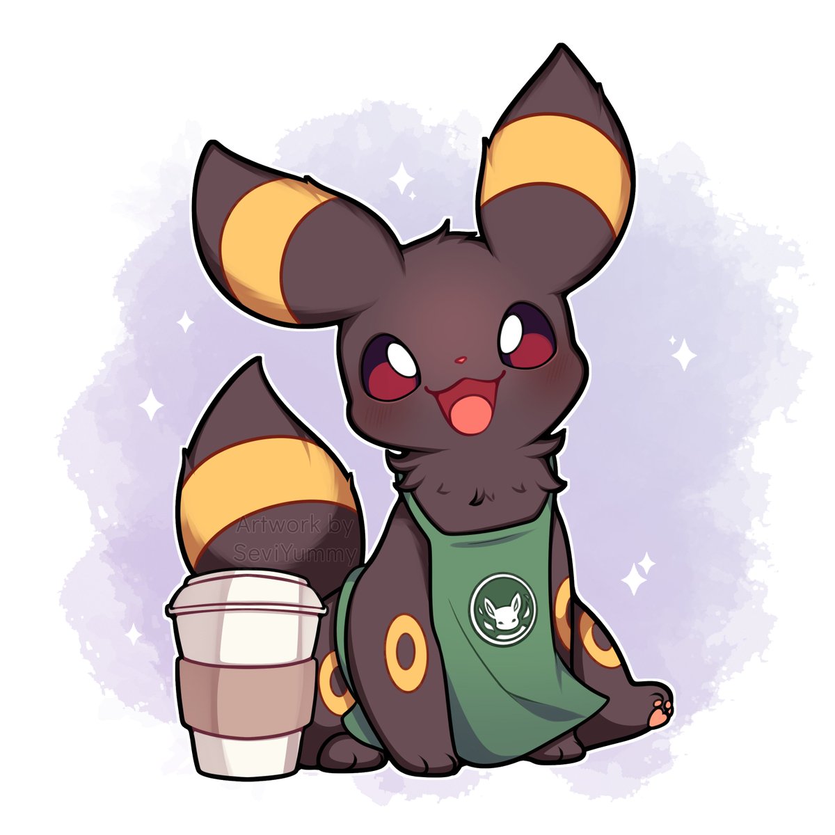 「New Eeveelution Cafe! Today Umbreon will」|Sevi 🌸🌿のイラスト