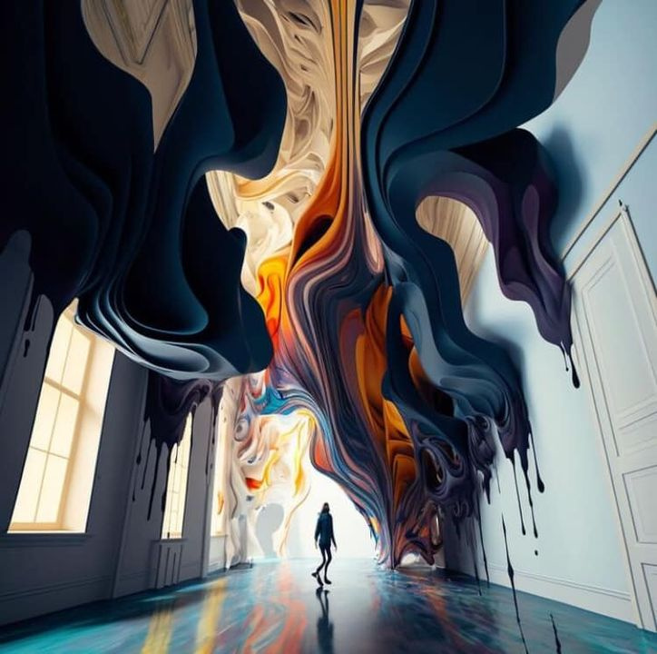Imagein8's tweet photo. The fluid geometry of paint as a hanging installation in a museum... fluid or solid?
Art by: @joshuavermillion. 
#art #illustration #artwork https://t.co/fX7wtKEAbt
