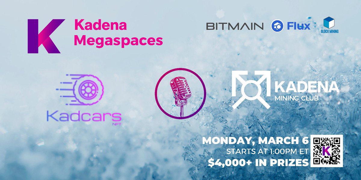 kadcarsnft's tweet image. Want to win a 1 free mint and 15 wl spots? 🎉

Here’s how 😉: 

1. FOLLOW @KDAMiningClub &amp;amp; @kadcarsnft 
 
2. RT + TAG 3 frens

3. JOIN THE $KDA SPACE OF THE YEAR! 👇



Come over, and vibe with us!

#mining #P2Egaming #Giveaway #kadena #KDA