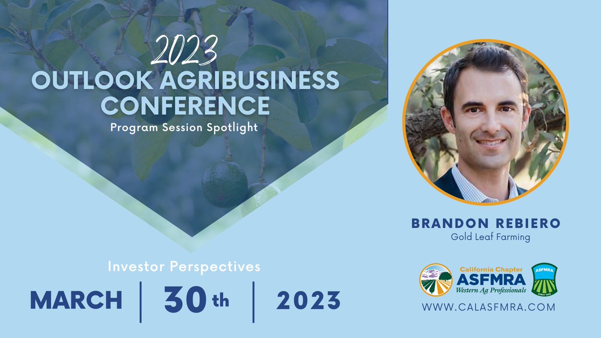calasfmra's tweet photo. The 2023 Outlook Agribusiness Conference is fast approaching, make sure to register today!

https://t.co/kKCnvWz6XW

#calasfmra #asfmra #outlookagribusinessconference2023 #agriculture #AG #Agribusiness #agribusinesstalk #agnetworking #AgConference #aglandtrends #aglandpros https://t.co/7KsydDpAsq