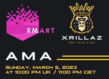 REMINDER

Tonight we will be present at the Twitter space AMA of <a href="/XRPLMarketPlace/">Xmart</a>. 

🕰23:00 CET / 22:00 UK🕰

🎁We will also raffle an NFT among the attendees!🎁