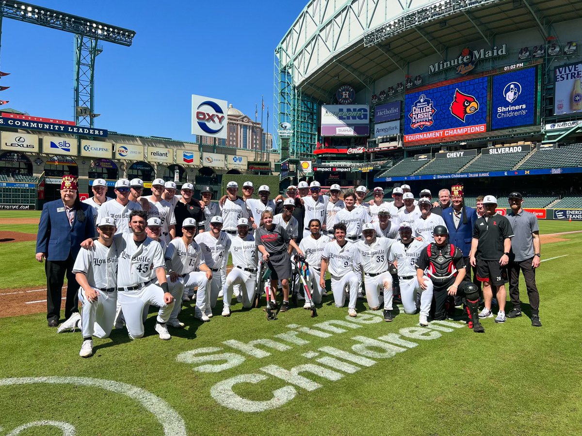 Houston Astros (@astros) on Twitter photo Congratulations to the 2023 <a href="/shrinershosp/">Shriners Children's</a> College Classic Champions, <a href="/LouisvilleBSB/">Louisville Baseball</a>! Congratulations to the 2023 <a href="/shrinershosp/">Shriners Children's</a> College Classic Champions, <a href="/LouisvilleBSB/">Louisville Baseball</a>!
