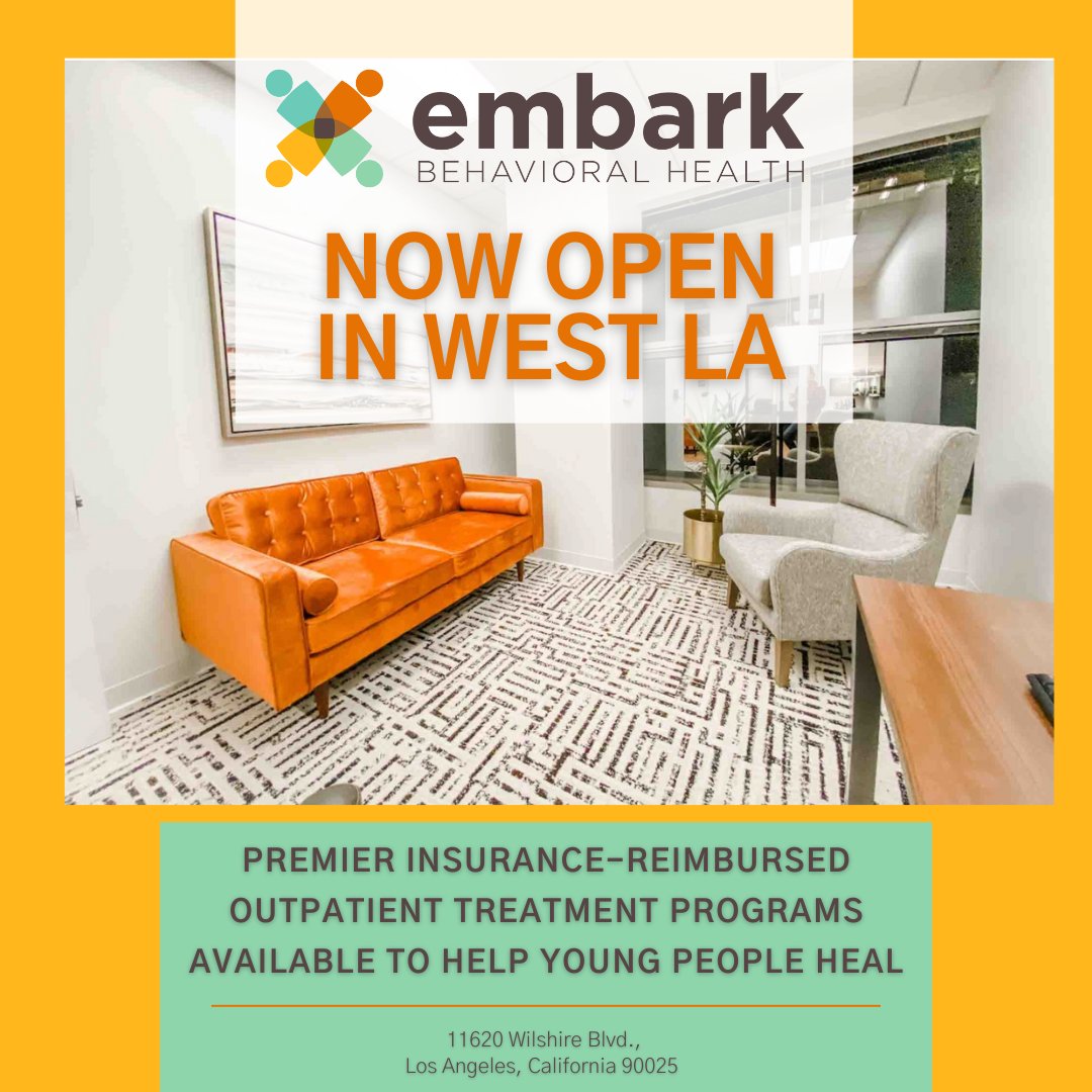 embarkbh's tweet photo. π Our premier mental health clinic in West Los Angeles, California, is now open! π
To learn more about the clinic, head here π.
https://t.co/TOXsgp1I53
#outpatienttreatment #mentalhealth #behavioralhealth https://t.co/B5lltUezMe