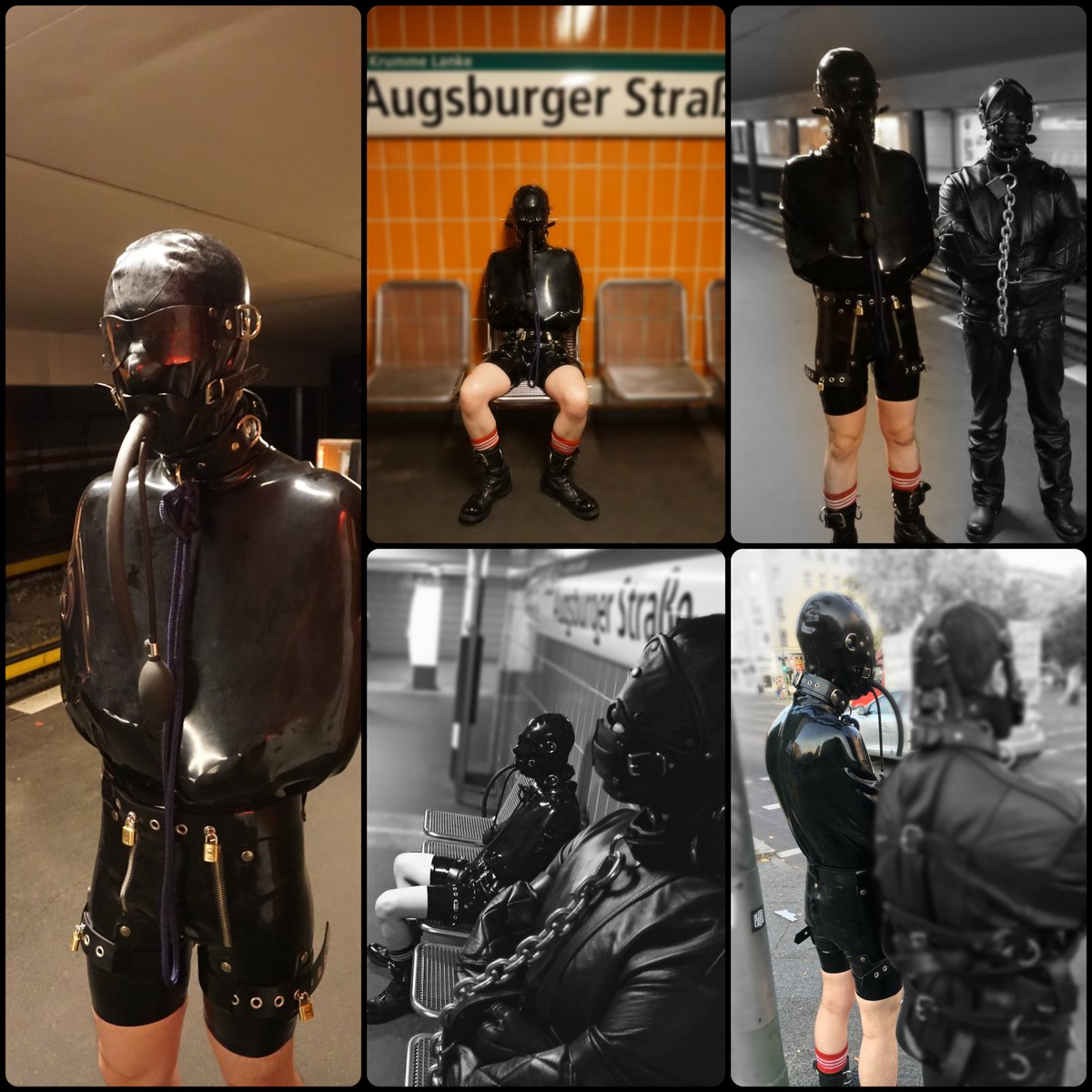Never knew a journey via a subway ride and traffic crossing to a bondage club could be so exciting and nerve-wracking simultaneously... Being encased in rubber and blindfolded and having to follow strict instructions throughout the journey... 😈😍😇