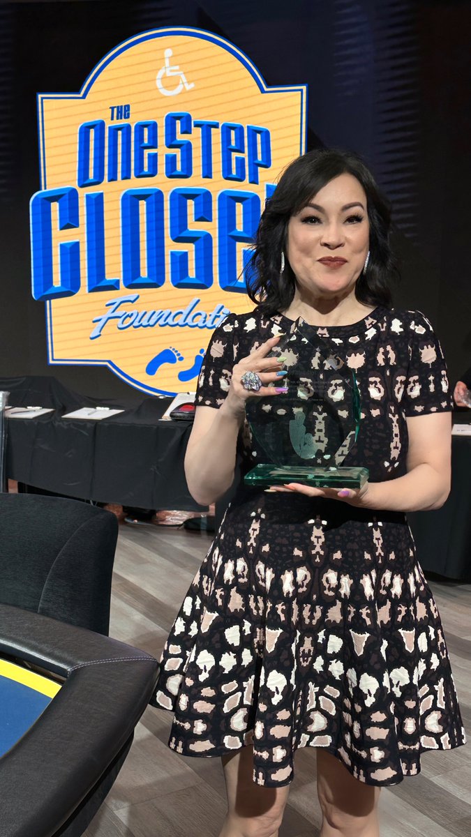 JenniferTilly's tweet photo. Winner winner chicken dinner! 🥳 Had so much fun at the #OneStepCloser tournament yesterday. Great to see all the poker players and celebrities turn out to support Jacob. ❤️ Learn more about this worthy cerebral palsy charity here: https://t.co/PXhW0XkKoH https://t.co/4WE4xs1b08
