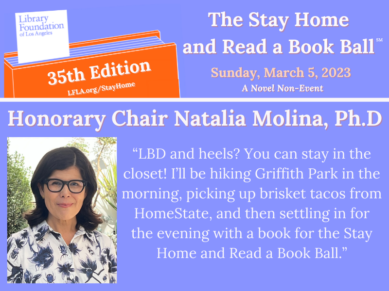 LibraryFoundLA's tweet photo. Our 2023 Honorary Chair @Prof_NataliaM has really been spreading the word about Stay Home this week. Now stay at home and read with her in support of the @lapubliclibrary.  

#stayhome #stayhomeandread #GriffithPark #tacos #reading https://t.co/aNr8OAQ9CY