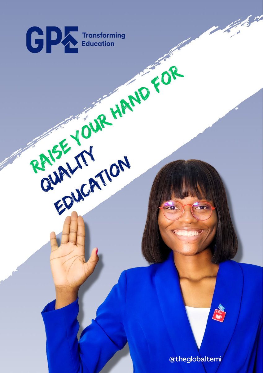 As a @GPforEducation Youth Leader, I am excited to help build political will for inclusive & gender equal education systems.  Join me & #RaiseYourHand for education! 
Learn more about me and other GPE Youth Leaders around the world: g.pe/FmvR50N50nC 
#TransformingEducation