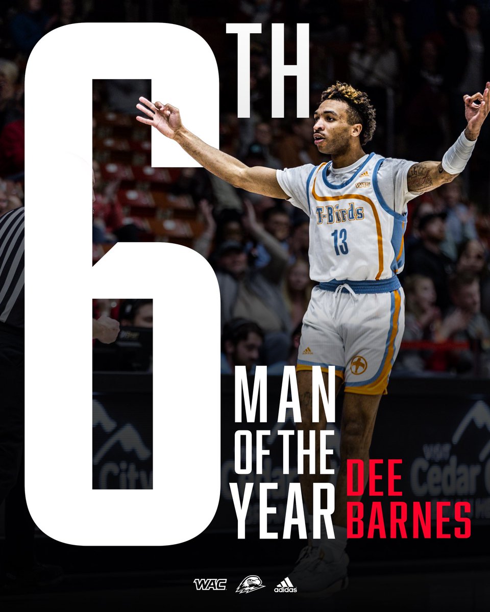 SUUBasketball's tweet photo. Congratulations to @DeeBarnes22 for being awarded Sixth Man of the Year by @WACsports 🚀

#TBirdNation x #RaiseTheHammer https://t.co/8EieR8cR7A
