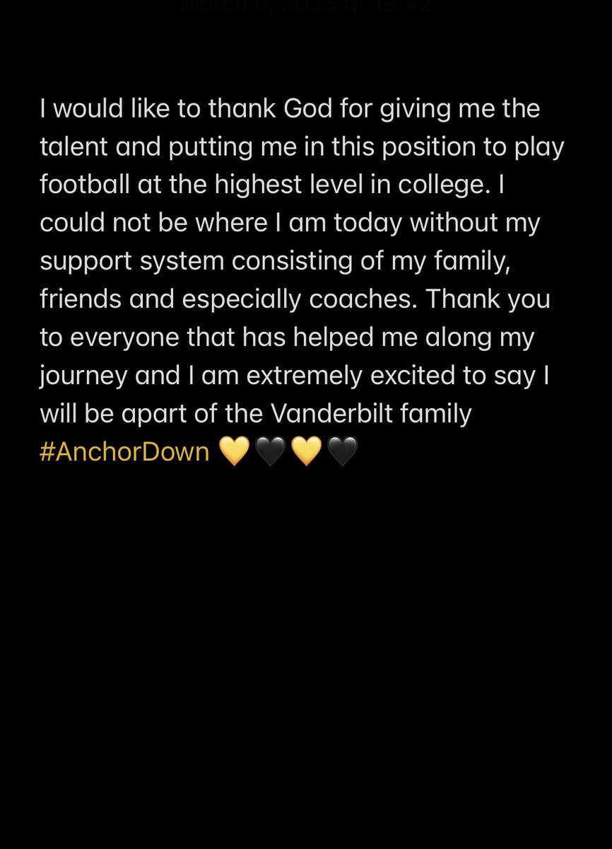 Callahan Blair (@cblair1010) on Twitter photo COMMITTED!! Thank you so much to everyone! <a href="/VandyFootball/">Vanderbilt Football</a> <a href="/Coach_Lea/">Clark Lea</a> <a href="/jovanhaye/">Coach Jovan Haye</a> @CoachHowellVU <a href="/Coach_LBJ_/">Larry Black Jr.</a> <a href="/bartonsimmons/">Barton Simmons</a> <a href="/WarriorsFB_HC/">CalvaryWarriorsHC</a> <a href="/Calvary_FB/">Calvary Christian Football (Clearwater, Fl)</a> #AnchorDown COMMITTED!! Thank you so much to everyone! <a href="/VandyFootball/">Vanderbilt Football</a> <a href="/Coach_Lea/">Clark Lea</a> <a href="/jovanhaye/">Coach Jovan Haye</a> @CoachHowellVU <a href="/Coach_LBJ_/">Larry Black Jr.</a> <a href="/bartonsimmons/">Barton Simmons</a> <a href="/WarriorsFB_HC/">CalvaryWarriorsHC</a> <a href="/Calvary_FB/">Calvary Christian Football (Clearwater, Fl)</a> #AnchorDown