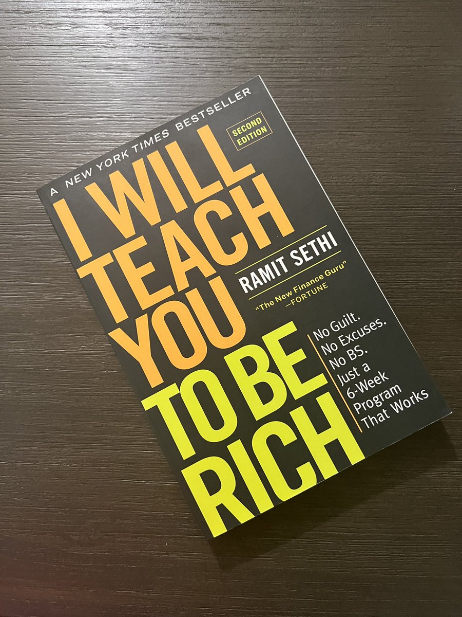 Starting my reread tonight. This is one of only 8 books I own physical copies of…and the only one on personal finance. That’s how strongly I feel about it. #IWillTeachYouToBeRich @ramit