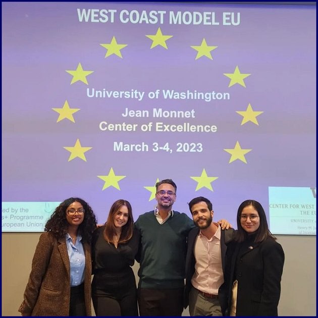 MEUCEFIU's tweet photo. Congratulations to our @MEUCEFIU @fiu_sipa students for their excellent performance in representing 🇵🇹 & 🇷🇴 @ the West Coast Model EU 🇪🇺 #MEETEU @EUWestEuropeUW this weekend. A special recognition to Sophia González who received the outstanding Interior Minister Award. https://t.co/m9IZ65PAVU