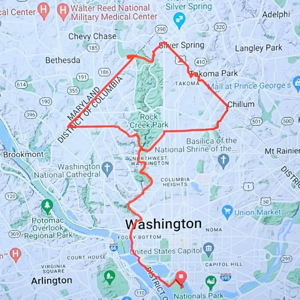 Chris_Roell's tweet photo. And the winning number is, - 39.3 miles! On today's #Sunday #urbanadventureride, we rode what I call my DC Umbrella Loop! #bikedc #bikedcloop #thedistrict #districtofcolumbia #washingtondc #bicycleride https://t.co/bkkUINgYD7