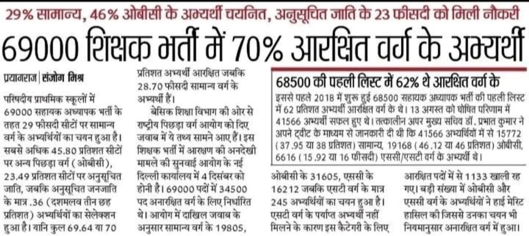 मूर्खों के सरदार फर्जी पत्रकार मामला ओवरलैपिंग का है और एक बार आरक्षण लेने के बाद हर बार आरक्षण नहीं लेने देंगे या जो आरक्षण का लाभ ले लिया है अनरिजर्व में नहीं आ पाएगा, पहले पूरा मामला पता कर लिया करो उसके बाद में पोस्ट किया करो।